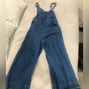 Cropped leg overalls